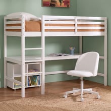 Hazel Pine Wood Single Loft Bed with Desk